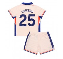 Chelsea Moises Caicedo #25 Koszulka Wyjazdowa dzieci 2024-25 Krótki Rękaw (+ krótkie spodenki)